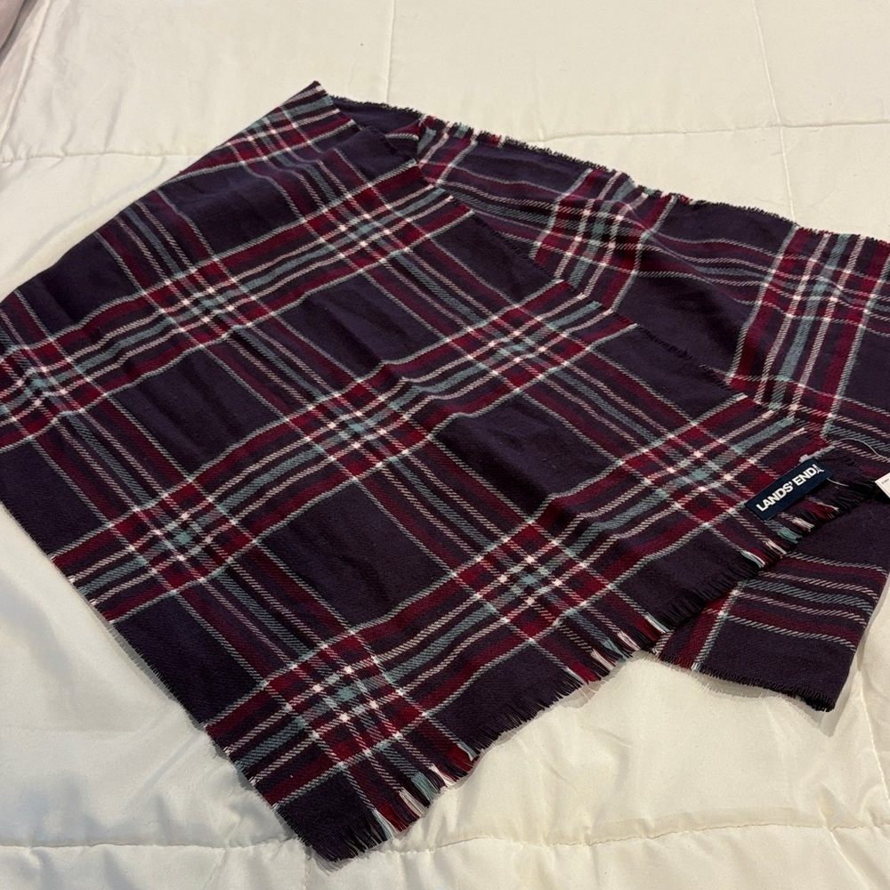 Lands' End Plaid Scarf